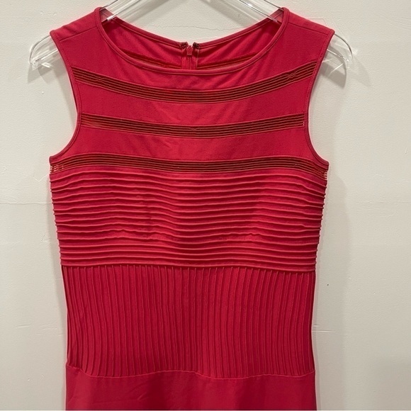 Tadashi Shoji Pink Illusion Sleeveless Meah Dress Size Small Stripe Jersey - Picture 4 of 10